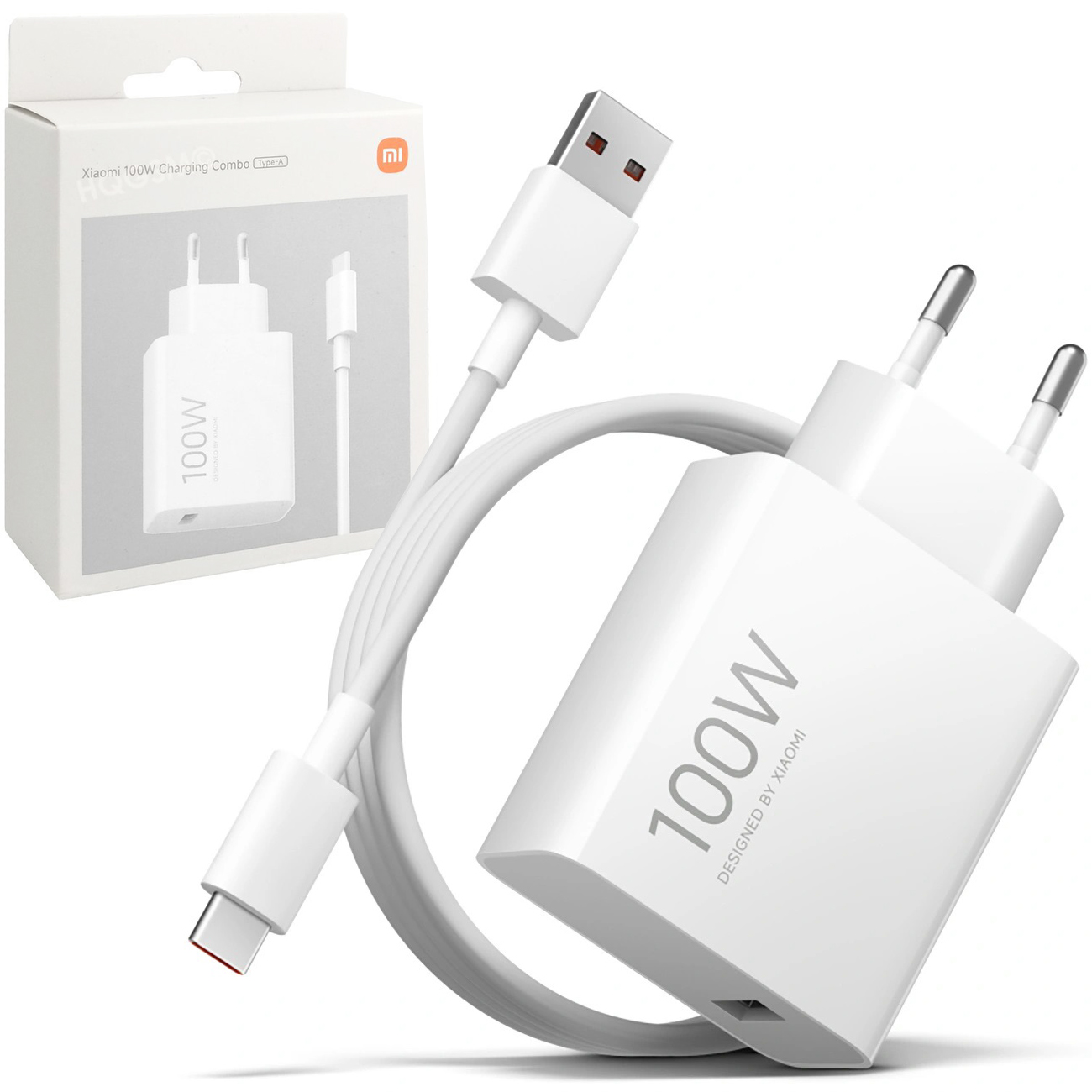Xiaomi 100W Charging Combo | Ładowarka Sieciowa USB-A | Biała + Kabel USB-C
