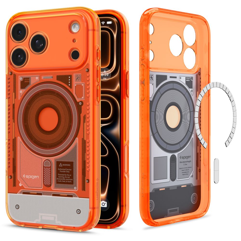 Etui SPIGEN ULTRA HYBRID MAGSAFE do iPhone 17 Pro / 18 Pro, C-ONE TANGERINE, Pomarańczowe