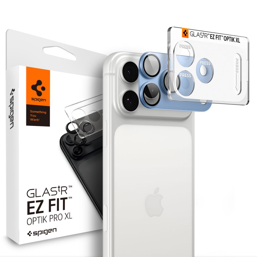 Pełna Osłona na Wyspę Aparatu SPIGEN OPTIK PRO XL GLAS.TR EZ FIT Camera Protector do iPhone 18 Pro , Light Blue, Błękitna z Aplikatorem