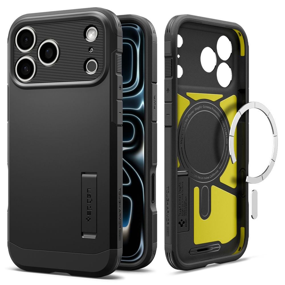 Pancerne Etui SPIGEN Tough Armor MagSafe | Black do Apple iPhone 18 Pro Max