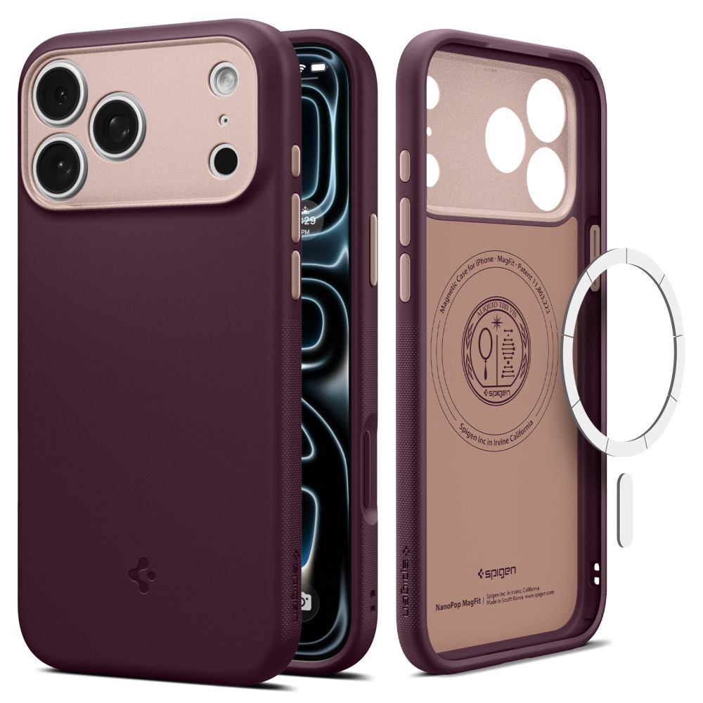 Etui SPIGEN Nano POP MagSafe | Burgundy Bean do Apple iPhone 18 Pro Max