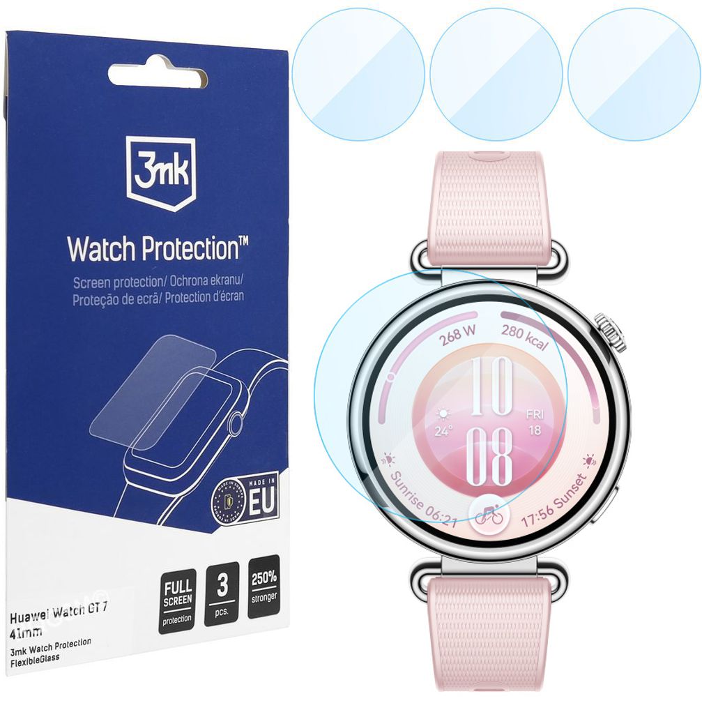 3x Szkło Hybrydowe 3mk Watch Protection do Huawei Watch GT 7 41mm