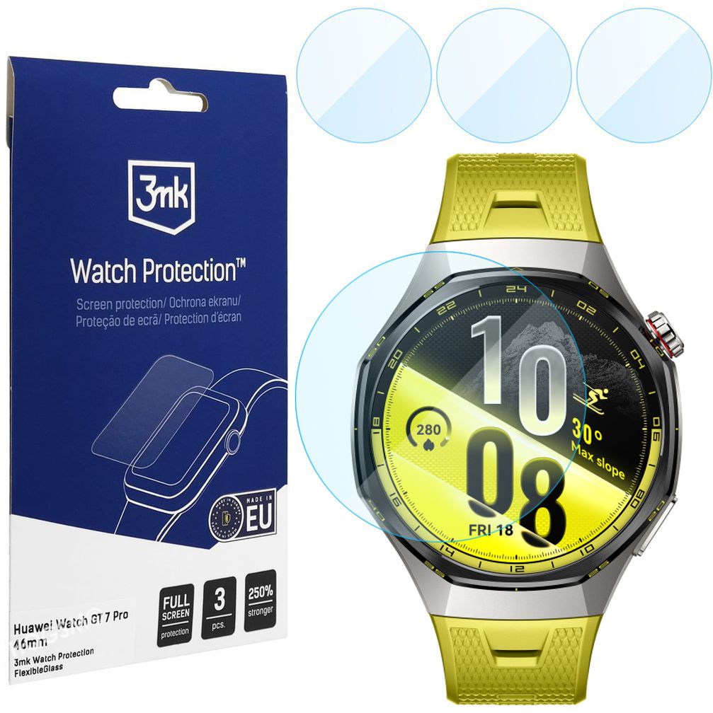 3x Szkło Hybrydowe 3mk Watch Protection do Huawei Watch GT 7 Pro 46mm