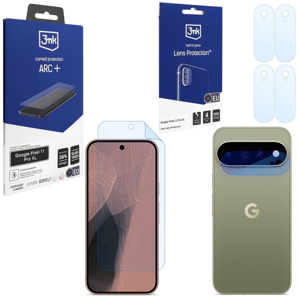 FOLIA 3mk Curved Protection ARC+ + 4x Szkło na APARAT do Google Pixel 11 Pro XL