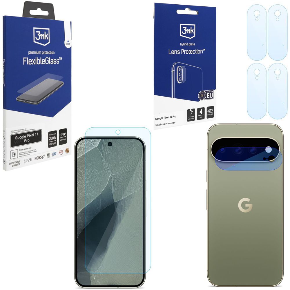 SZKŁO 3mk Flexible Glass + 4x SZKŁO na Aparat do Google Pixel 11 Pro