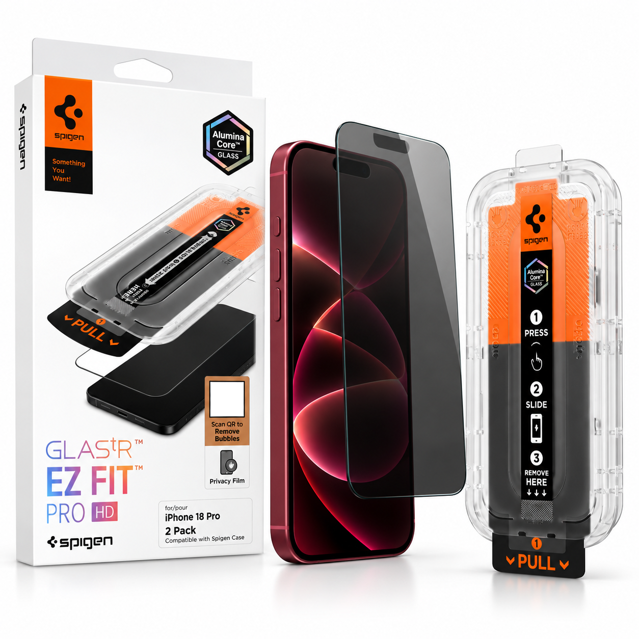 SZKŁO PRYWATYZUJĄCE SPIGEN GLAS.TR EZ FIT PRO HD AC 2-PACK do iPHONE 18 PRO PRIVACY GLASS