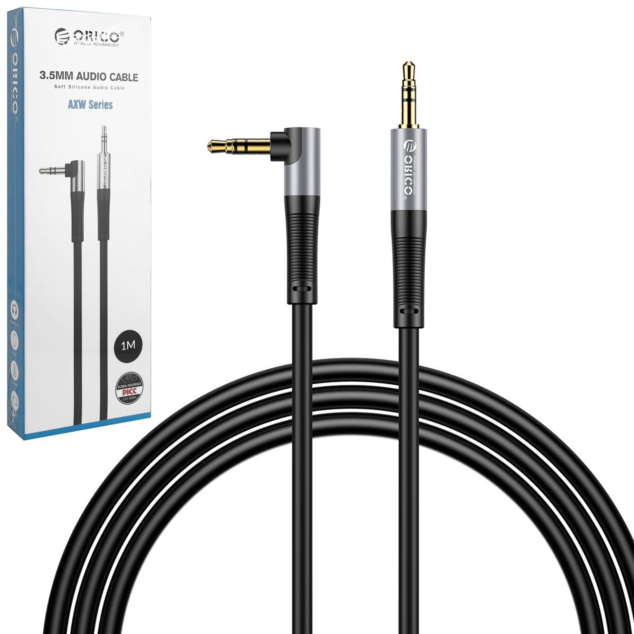 Orico AXW Series | Kabel Audio Przewód mini jack 3.5mm | Kątowy | 100cm