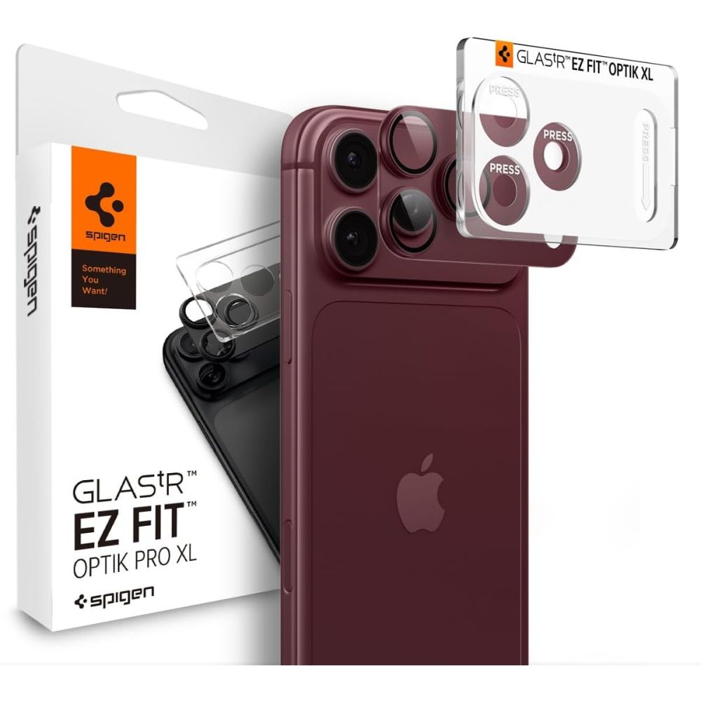 Ochrona na Wyspę Aparatu SPIGEN OPTIK PRO XL GLAS.TR EZ FIT Camera Protector do iPhone 18 Pro Burgundy