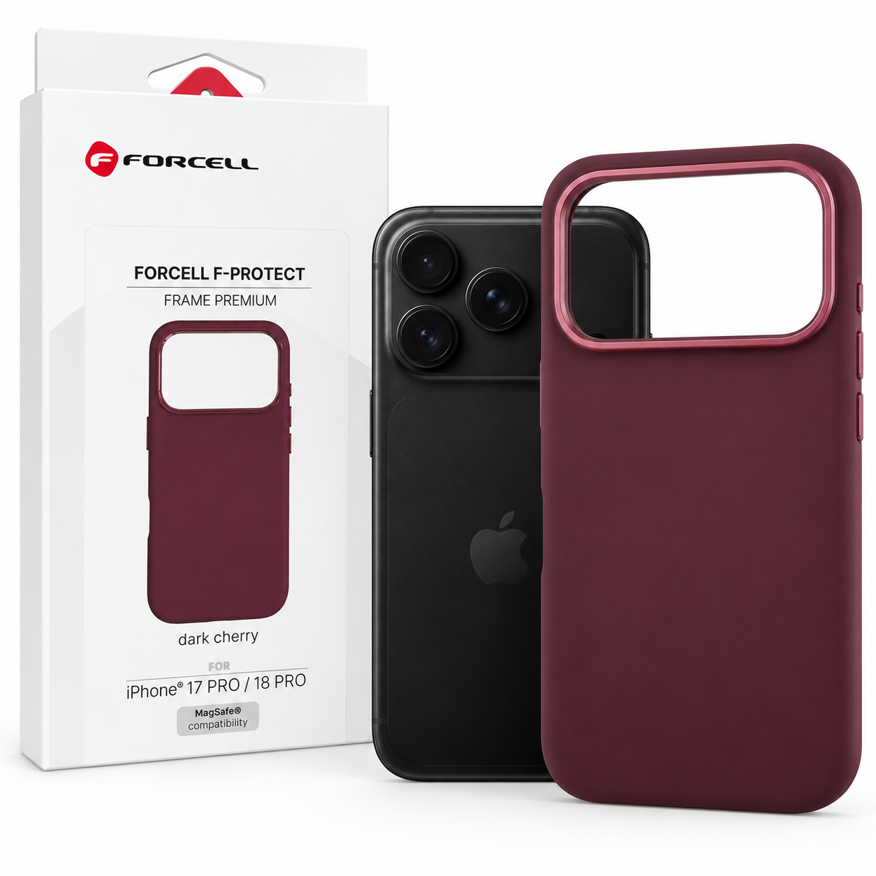 Etui silikonowe Forcell F-Protect MagSafe do iPhone 17 Pro / 18 Pro BURGUNDY