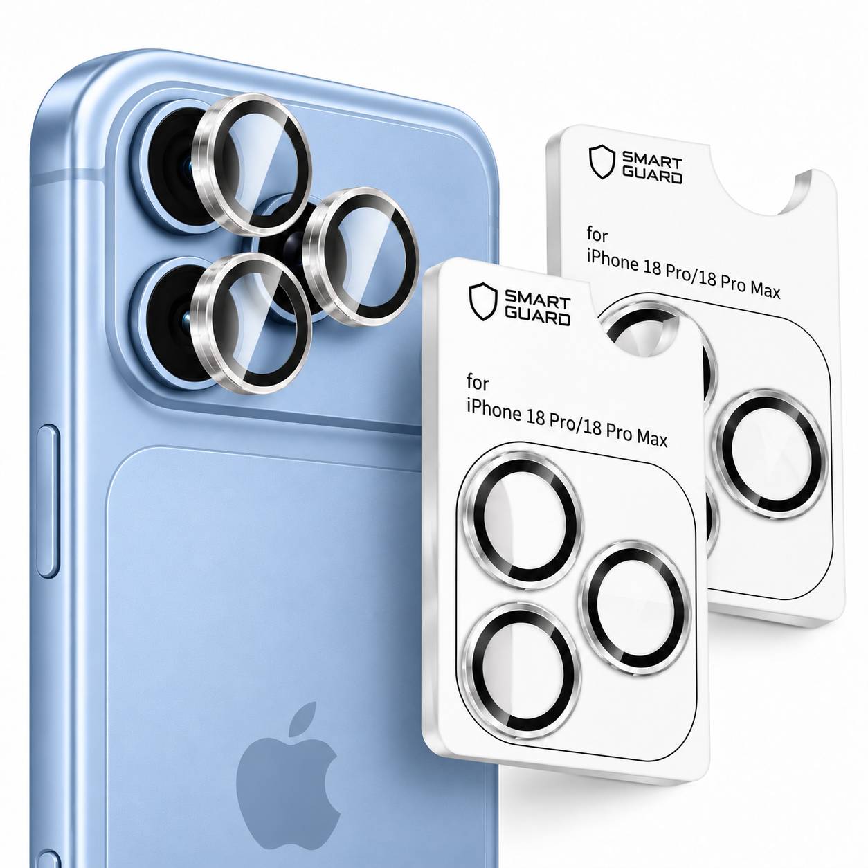 Szkło na obiektywy aparatu SmartGuard Camring do iPhone 18 Pro / 18 Pro Max SILVER