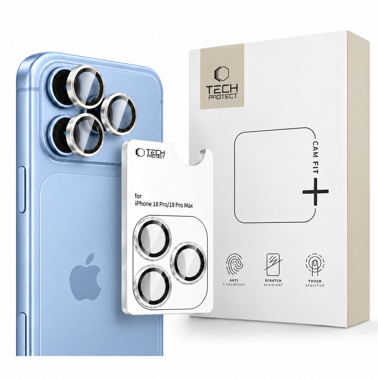 Osłona aparatu Tech-Protect Camring Fit iPhone 18 Pro / 18 Pro Max Silver