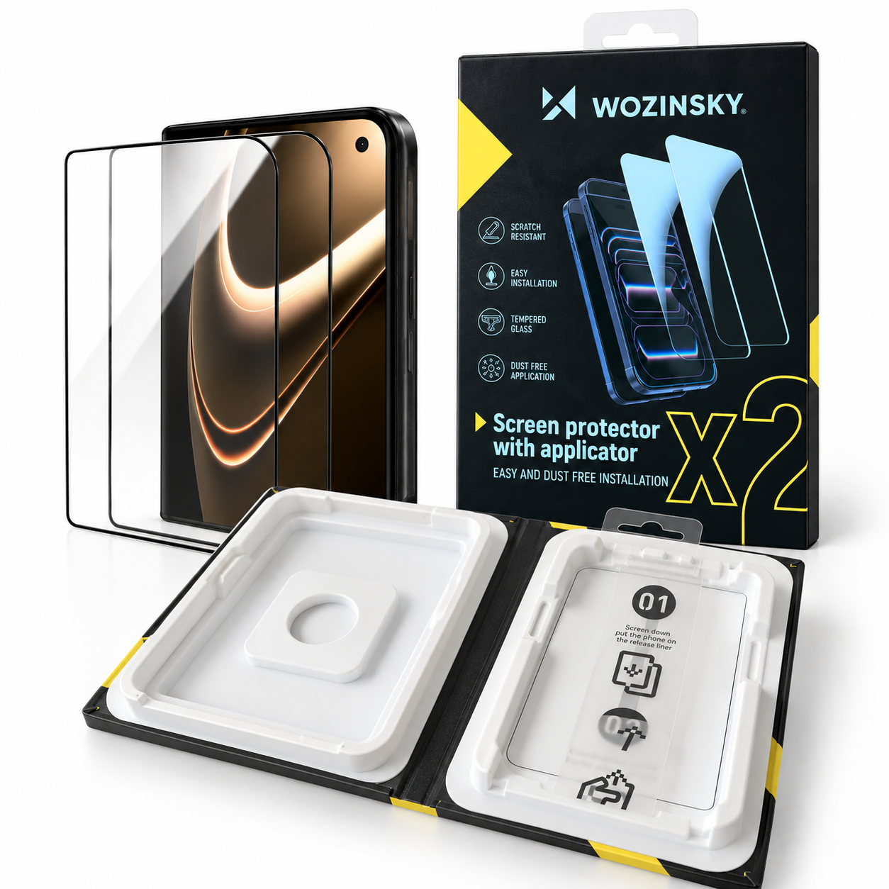 Wozinsky EasyFit Clear Glass – szkło hartowane do Apple iPhone Duo, 2 szt.