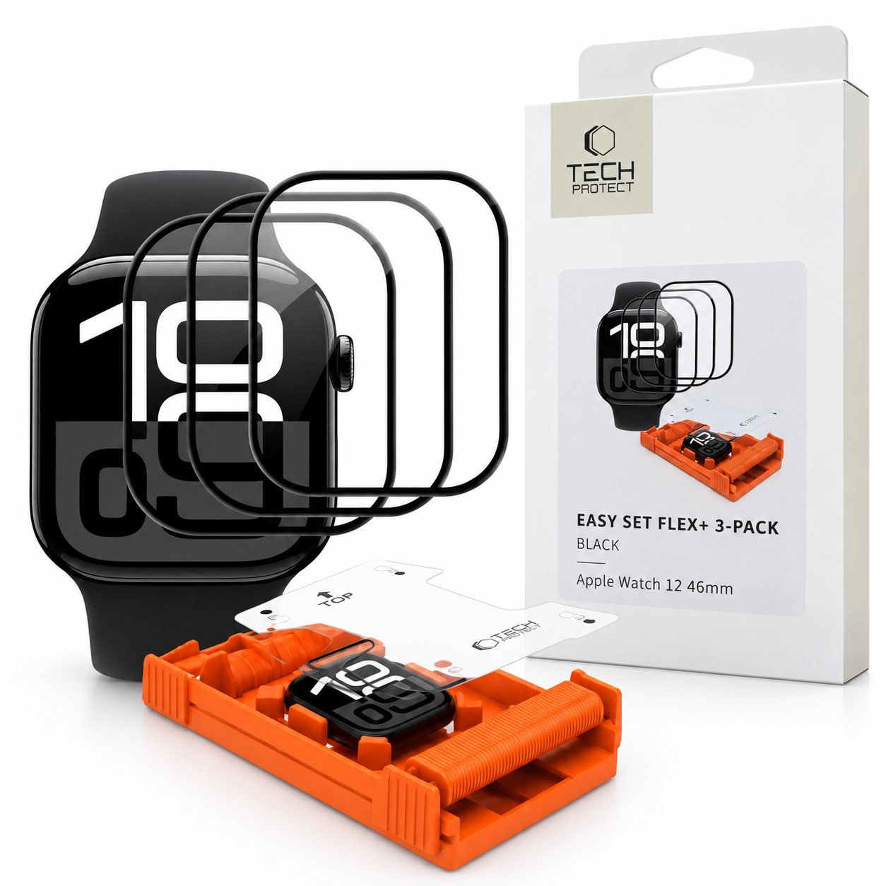 Szkło ochronne hybrydowe SmartGuard do Apple Watch 12 46 mm – 3pak