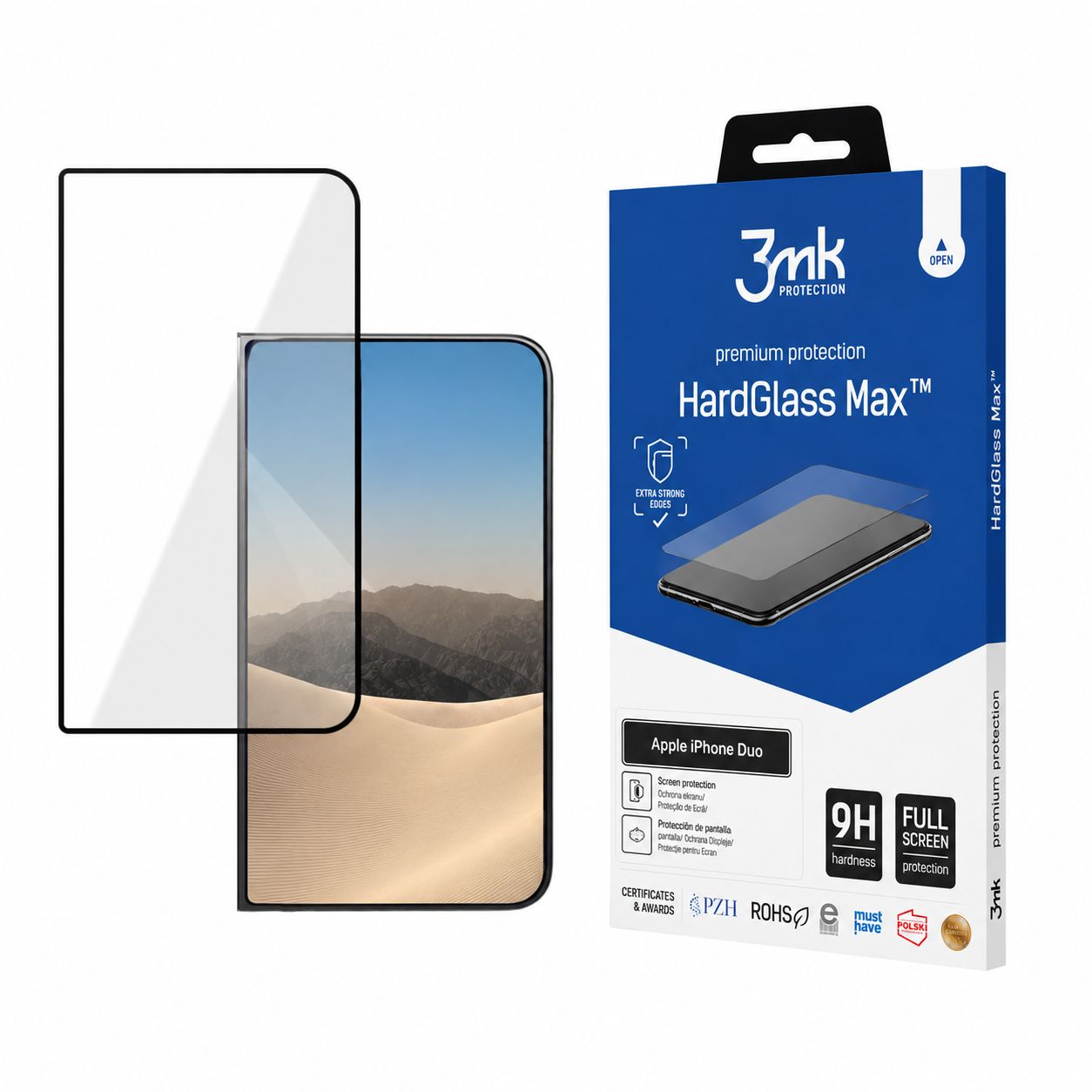 3mk HardGlass Max Black – szkło hartowane na przód Apple iPhone Duo